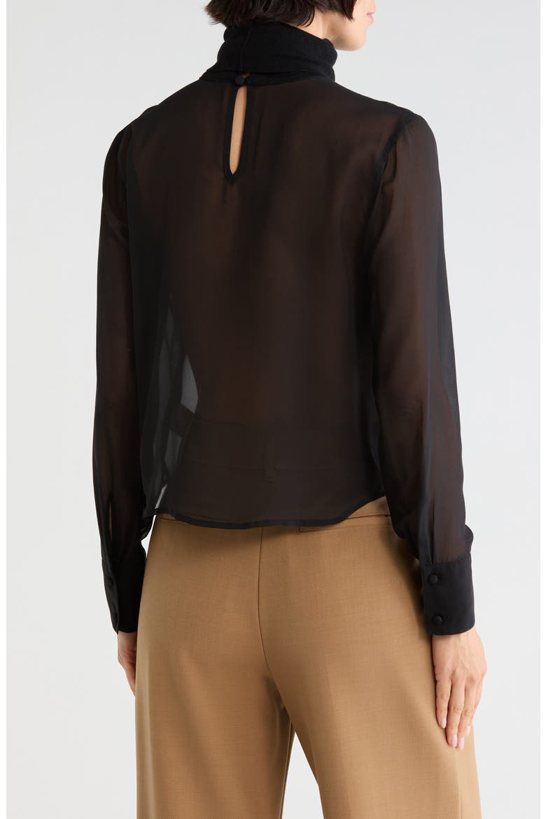 Toulon Silk Turtleneck Blouse, Alternate, color, BLACK