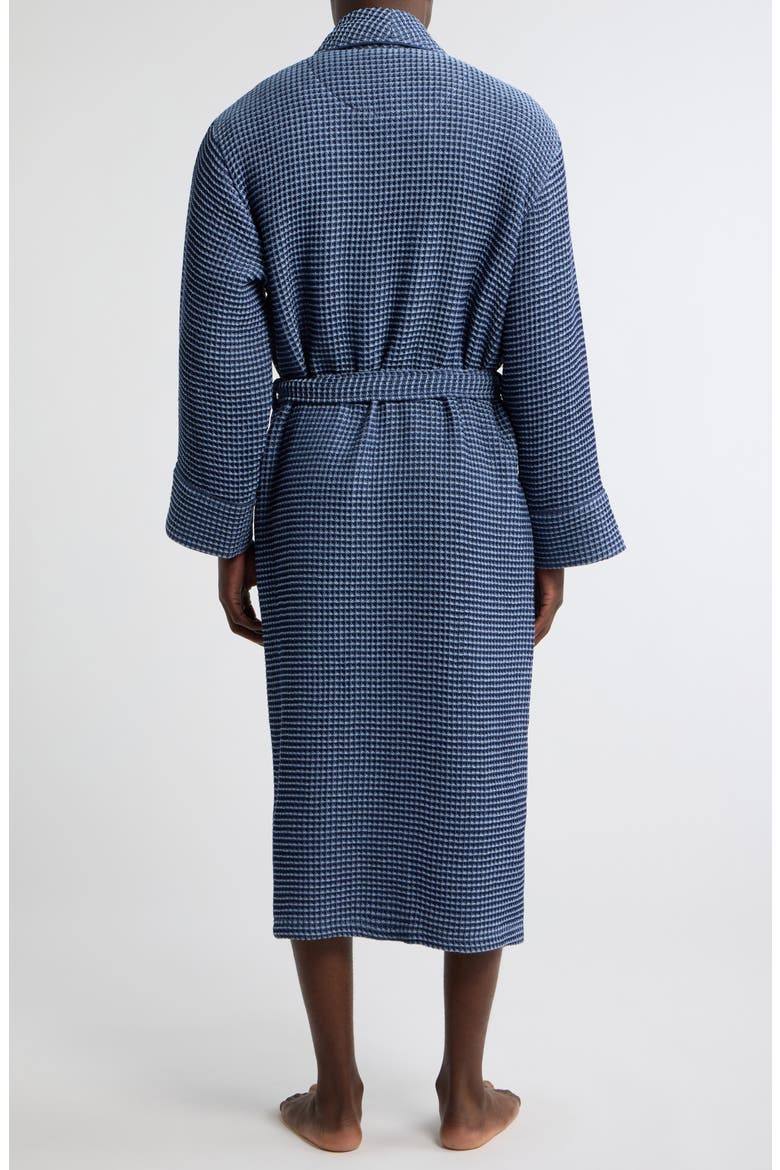 Cotton Waffle Robe, Alternate, color, SPACE NAVY