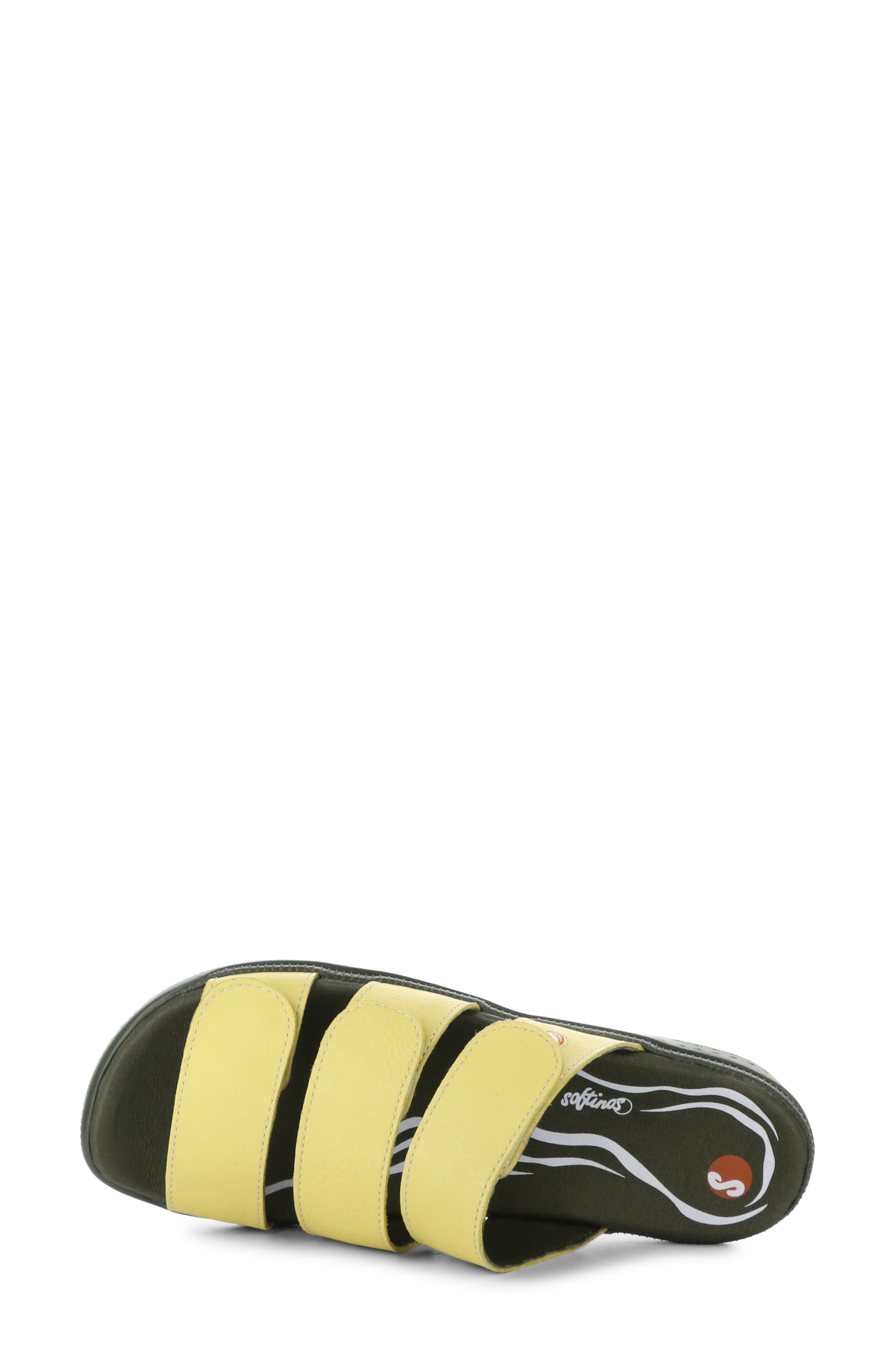 Softinos by Fly London Slide Sandal, Alternate, color, Light Yellow Leather