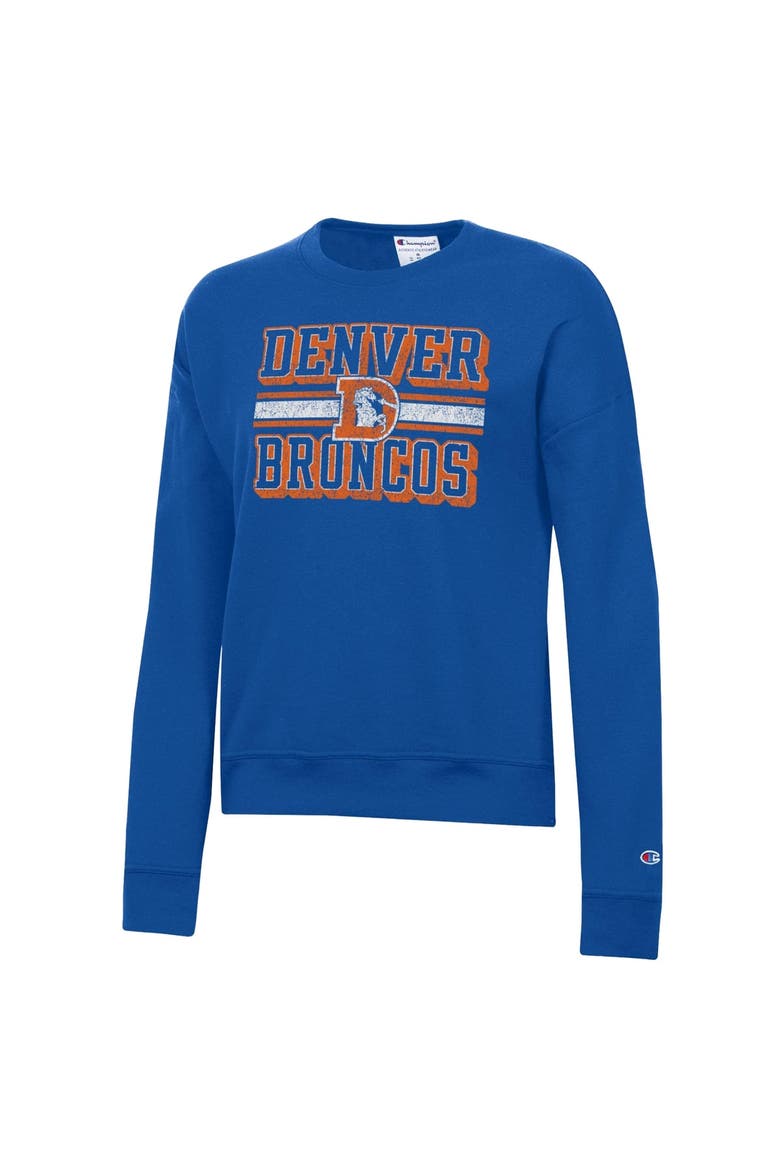 Women's Champion  Royal Denver Broncos Powerblend Fleece Sweatshirt, Alternate, color, Royal