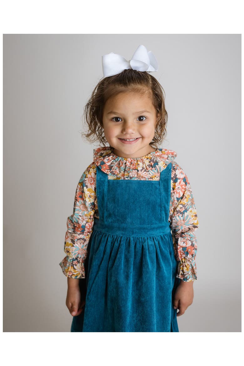Fall Floral Blouse, Alternate, color, Teal Multi