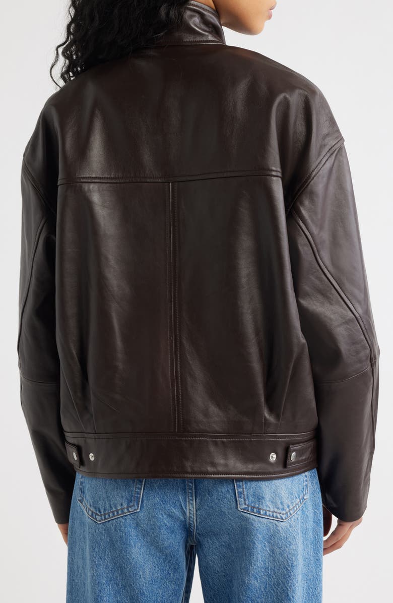 Reformation Veda Harrison Leather Jacket, Alternate, color, Cocoa