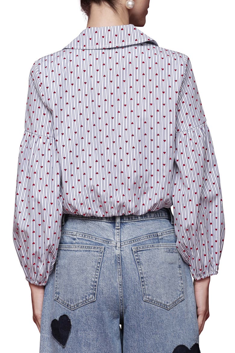 Bubble Crop Shirt, Alternate, color, FLOCKED HEARTS