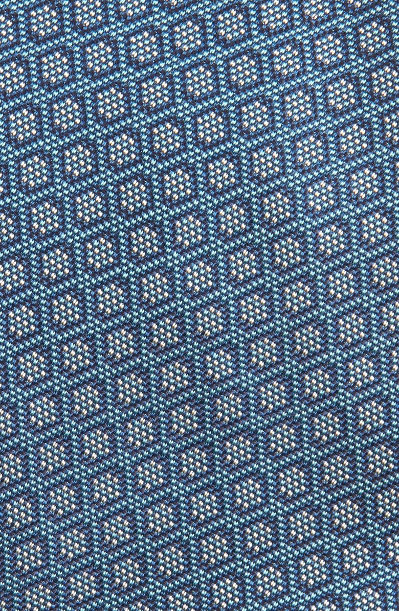 Canali Geometric Silk Tie, Alternate, color, Teal