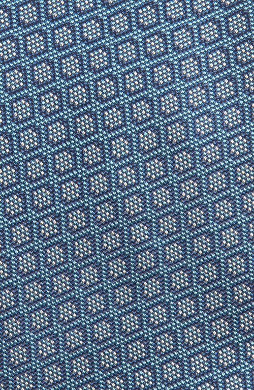 Canali Geometric Silk Tie In Blue
