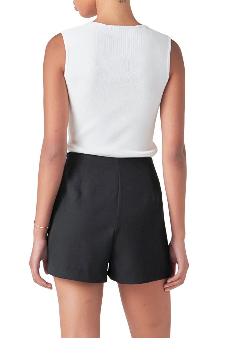 Sculpted Neck Knit Tank, Alternate, color, WHITE