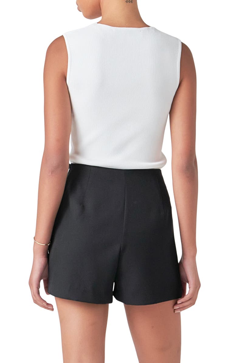 Endless Rose Sculpted Neck Knit Tank, Alternate, color, White