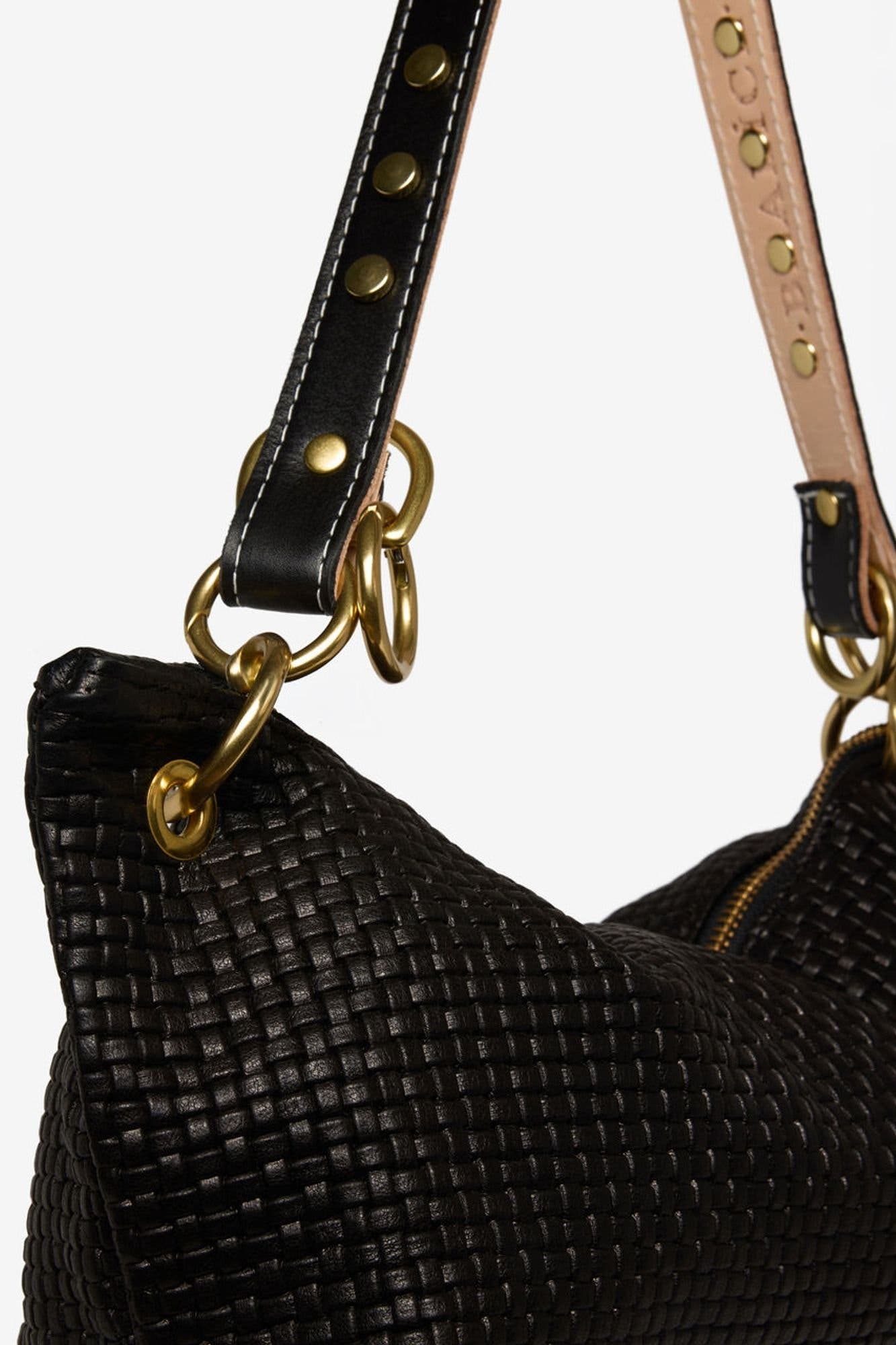 Leather Embossed Shoulder Bag, Alternate, color, Black