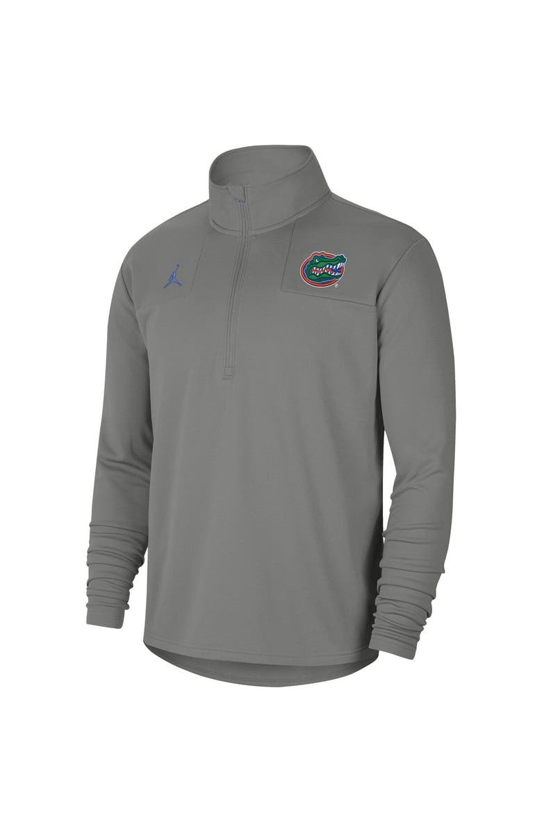 Jordan Brand Men's Jordan Brand Gray Florida Gators 2021 Coaches Top Performance Half-Zip Jacket, Alternate, color, 