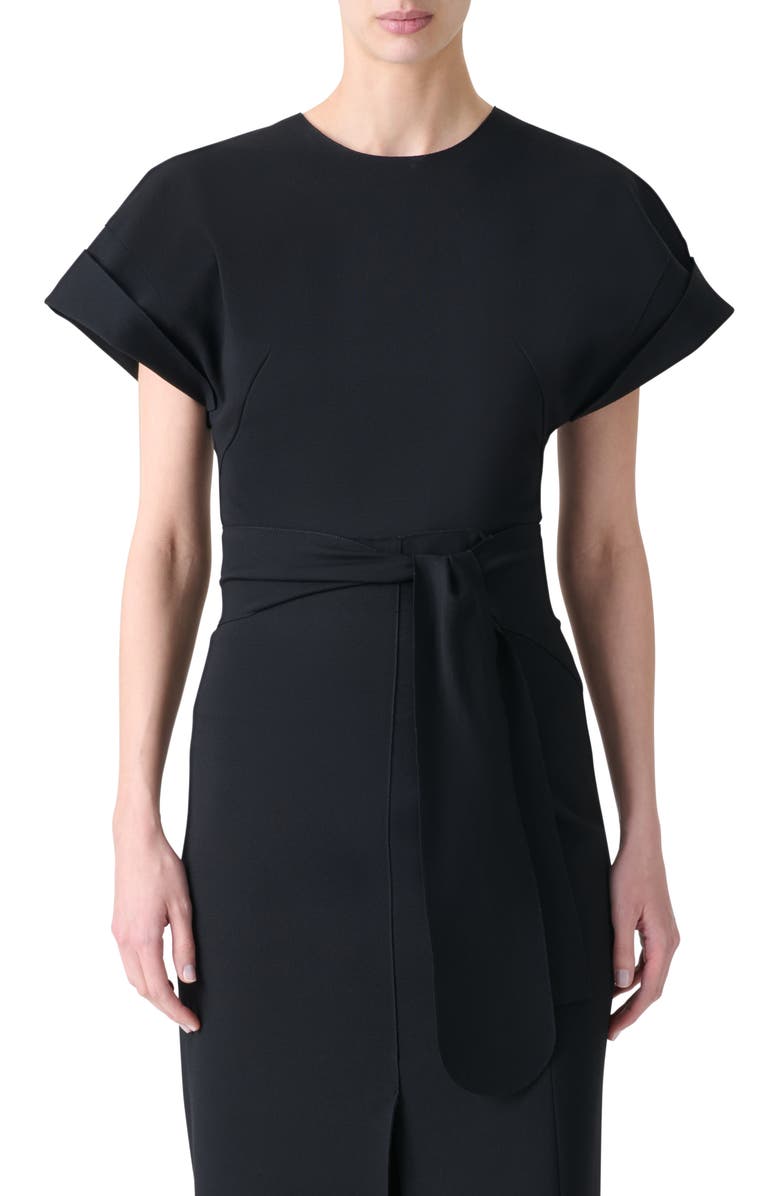 Akris punto Dot Cutout Back Dolman Sleeve Top, Main, color, Black