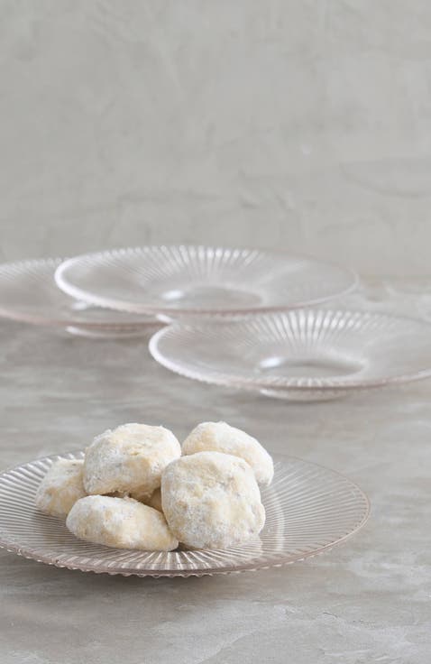 Clear Glass Medium Plates - Set of 4