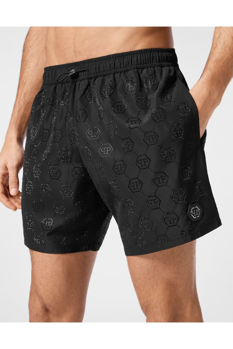Beachwear Short Trousers Crystal Men, Alternate, color, black