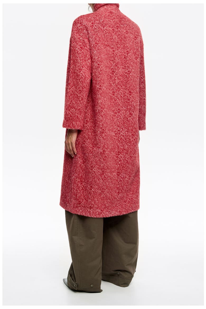 Structured Fur Coat, Alternate, color, RED