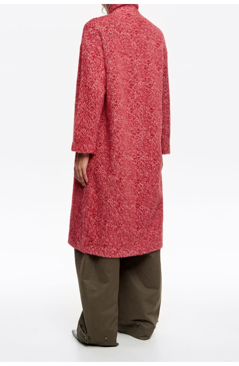 Bimba y Lola Structured Fur Coat, Alternate, color, Red