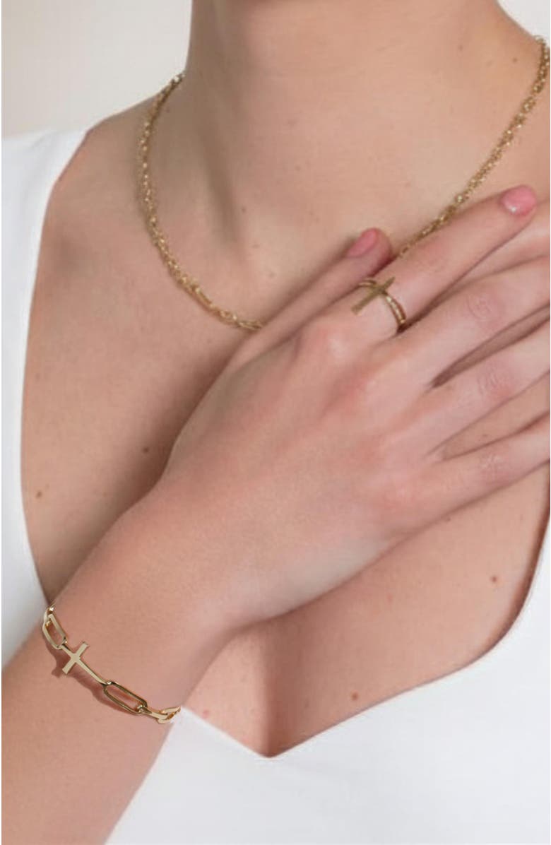 Rizen Jewelry Chain Breaker Bangle, Alternate, color, 18K Gold Plated