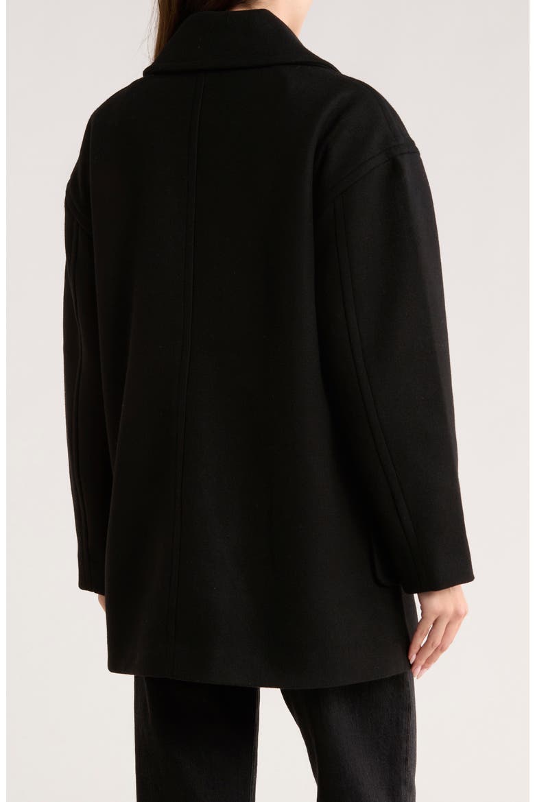 Oversize Boxy Double Breasted Coat, Alternate, color, BLACK