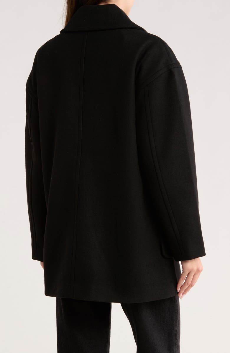 Lucky Brand Oversize Boxy Double Breasted Coat, Alternate, color, Black