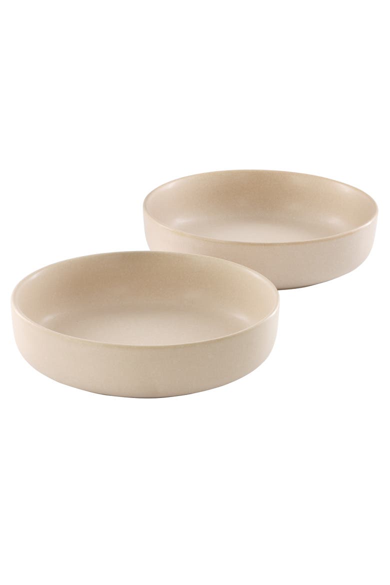 Bryant Park 2 Piece 8 Inch Stoneware Dinner Bowl Set, Main, color, Beige