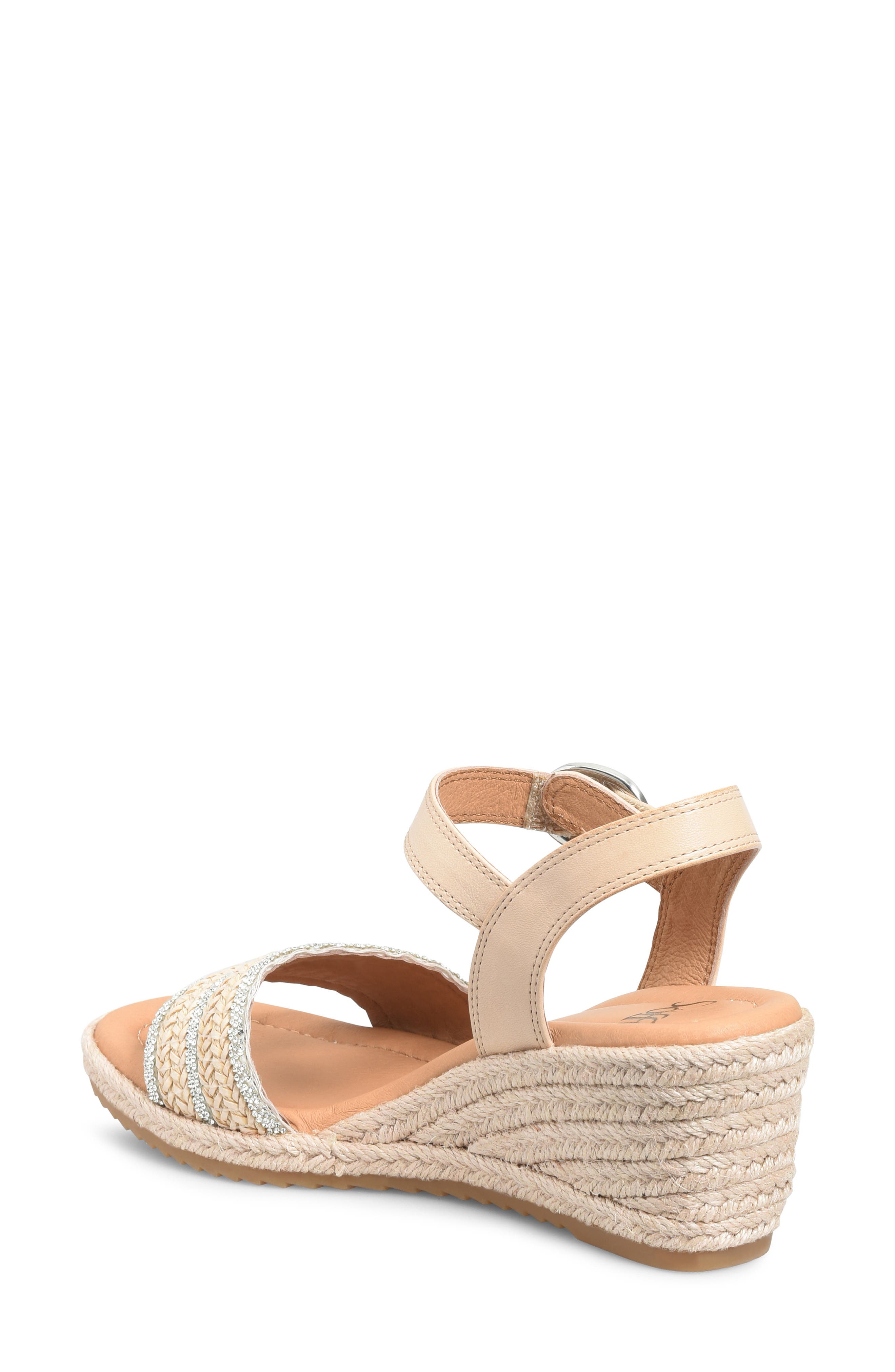 Inez II Espadrille Ankle Strap Platform Wedge Sandal, Alternate, color, BEIGE/ LATTE