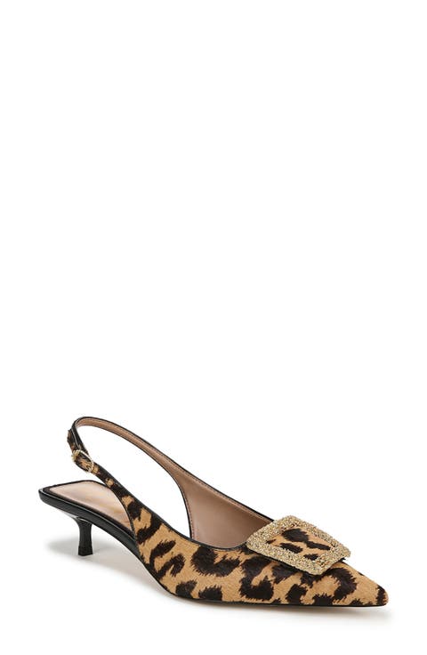Kammie Slingback Pointed Toe Kitten Heel Pump (Women)