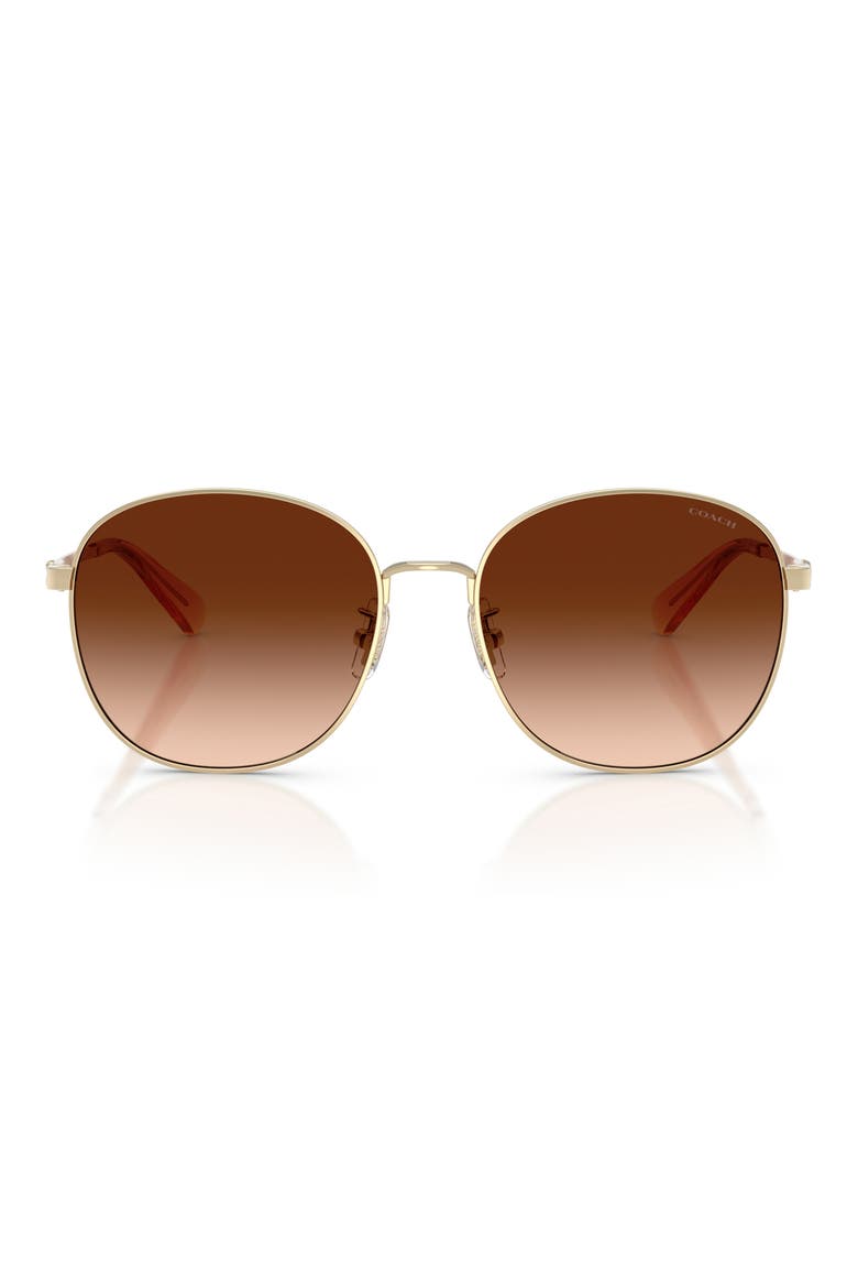 55mm Round Sunglasses, Main, color, GOLD / BROWN GRADIENT