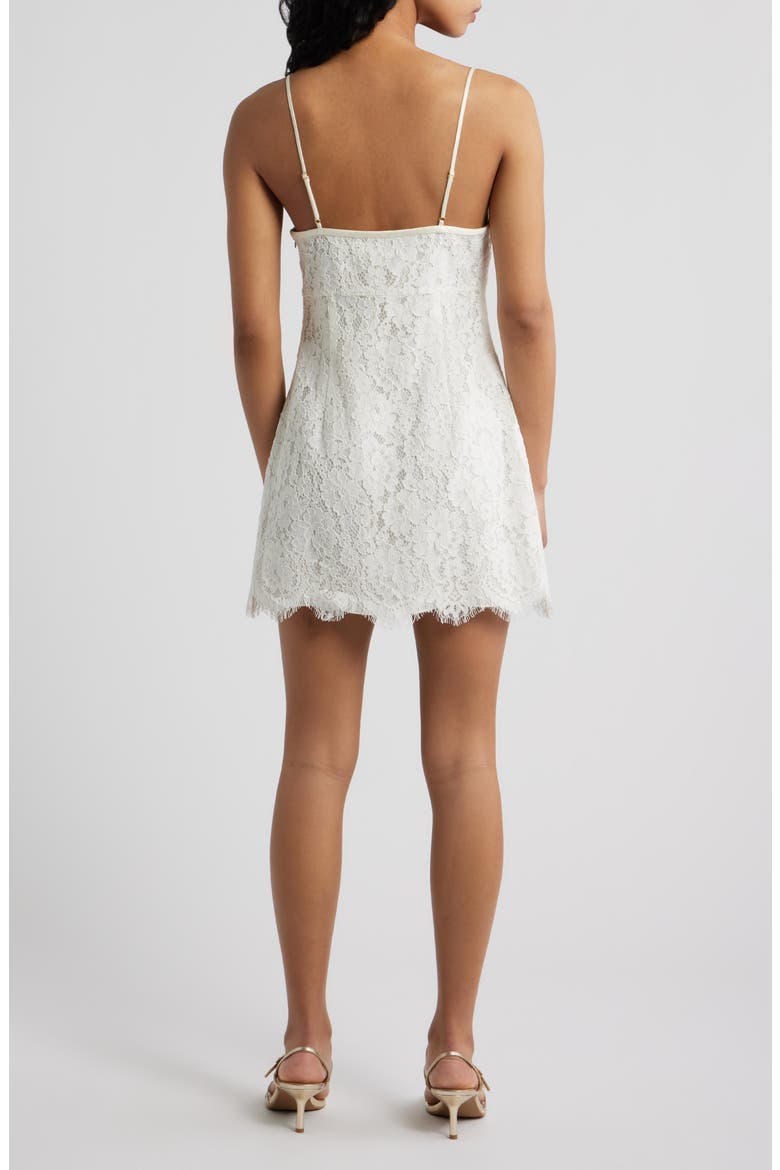 Petaline Floral Lace Cotton Blend Minidress, Alternate, color, IVORY