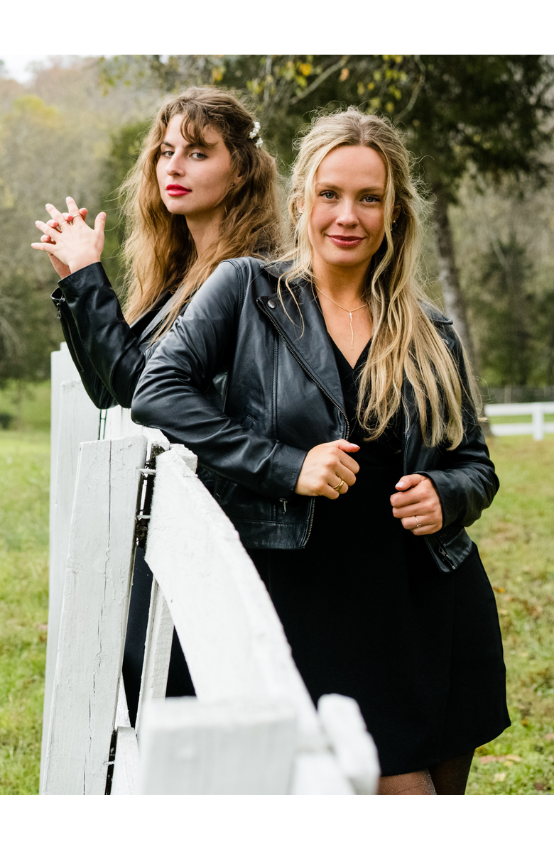 ABLE Maha Leather Jacket, Alternate, color, Black
