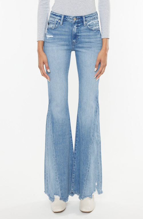 Kancan Cinthia Ultra High Rise Super Flare Jeans In Blue