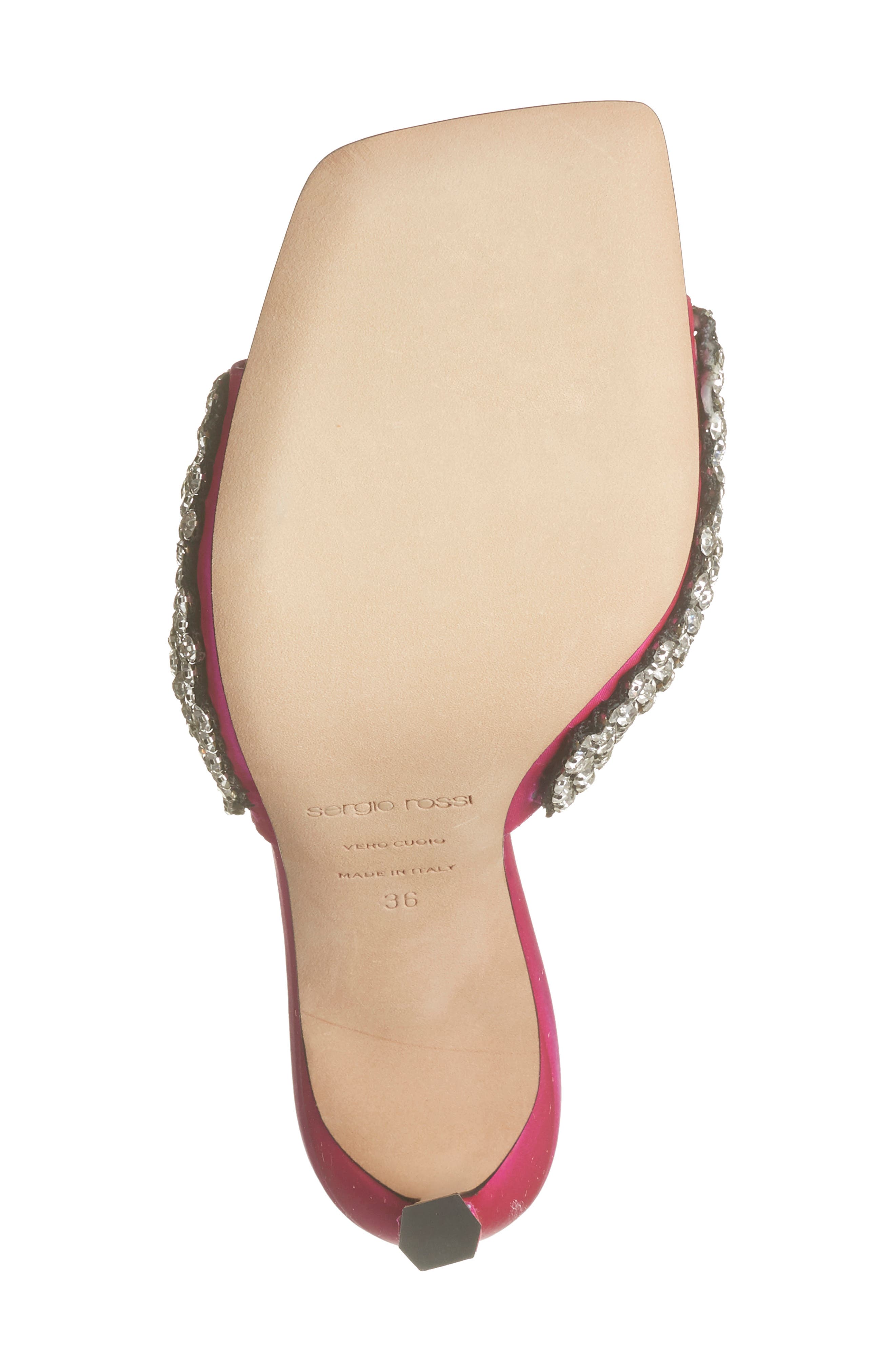 Sergio Rossi Crystal Embellished Slide Sandal, Alternate, color, 