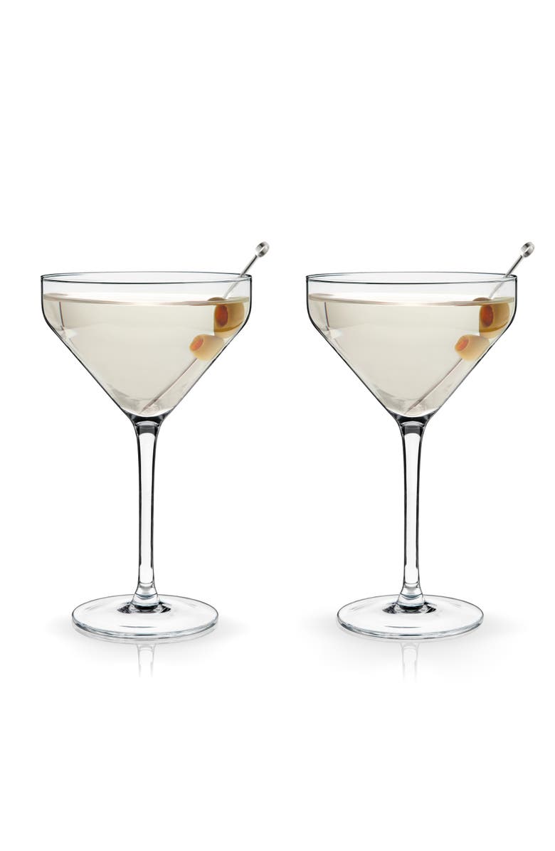 Viski Raye Crystal Angled Martini Glasses Set of 2, Alternate, color, Clear