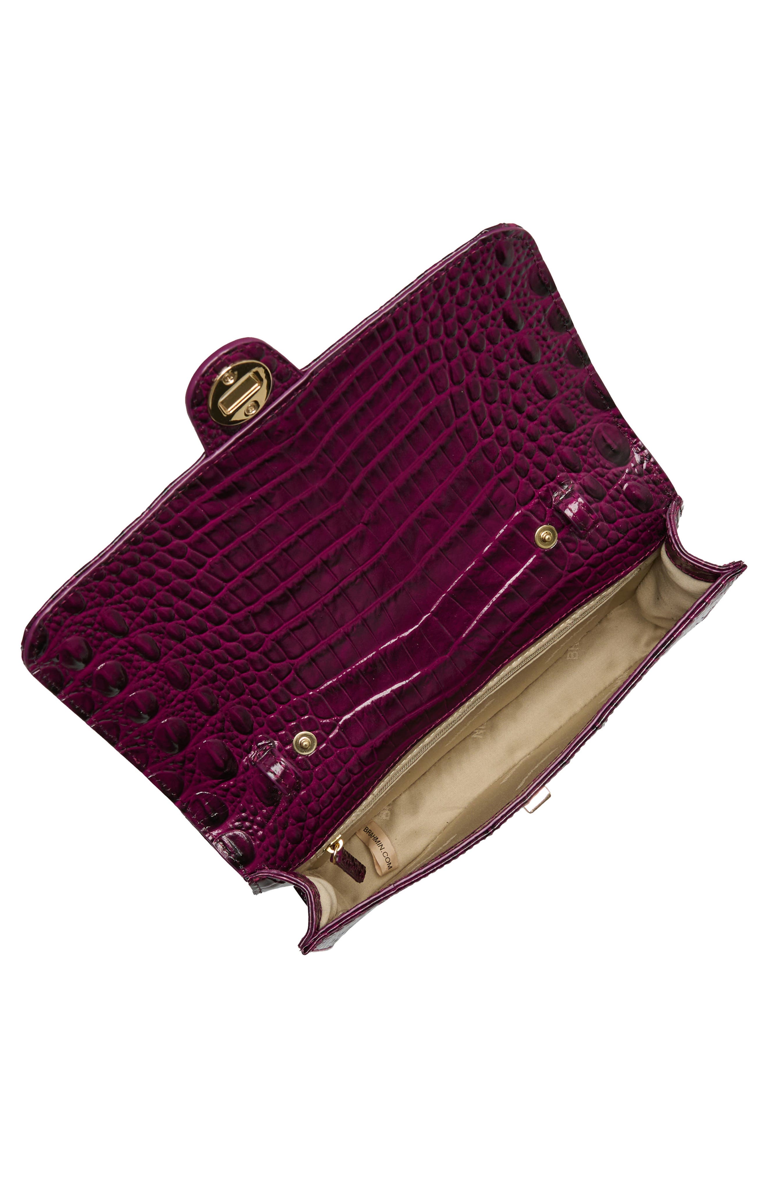 Wendy Croc Embossed Leather Crossbody Bag, Alternate, color, SUGAR PLUM