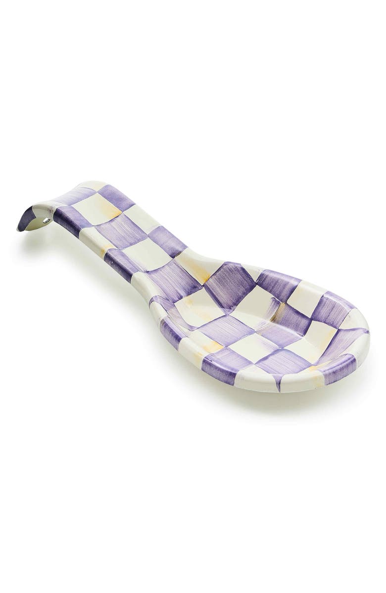 MACKENZIE CHILDS Violet Check Spoon Rest, Main, color, Violet