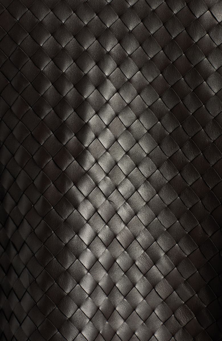 Bottega Veneta Lambskin Leather Intrecciato Coat, Alternate, color, 