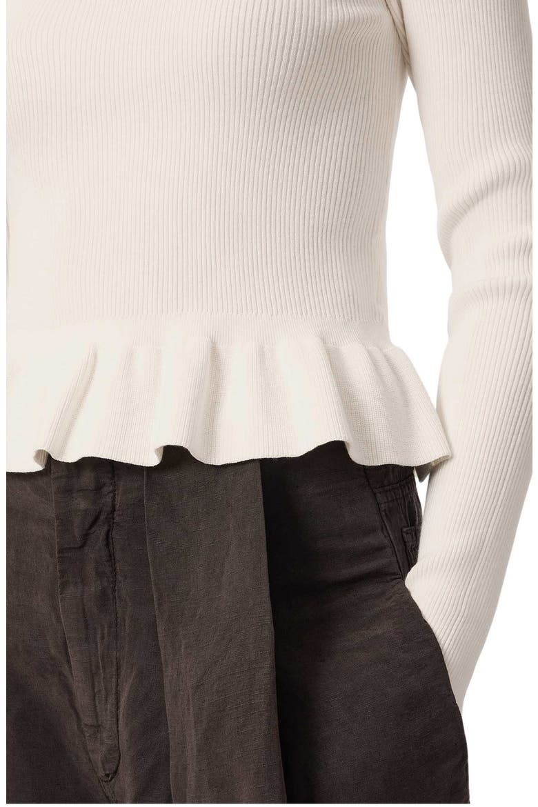 Jas Rib Knit Peplum Sweater, Alternate, color, DOVE WHITE