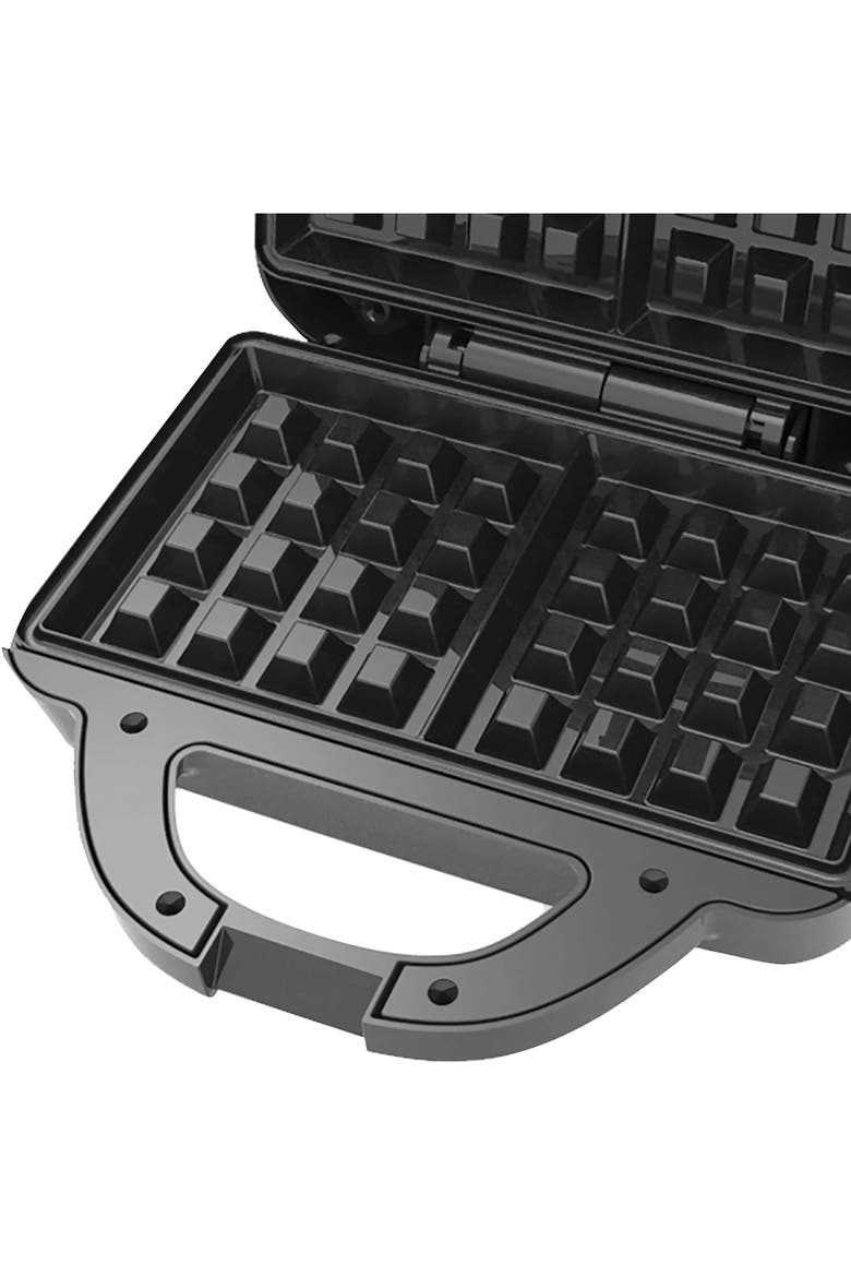 Non-Stick Dual Waffle Maker with Indicator Lights, Alternate, color, Black