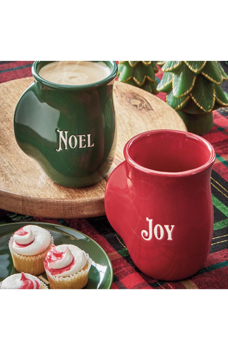 tag Joy Handwarmer Mug Red Ceramic Drinkware Perfect for Christmas, Alternate, color, Red