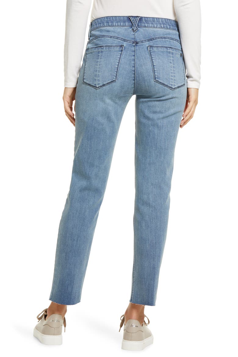 Ab-Solution CoolMax® Raw Hem Straight Leg Jeans (Nordstrom Exclusive), Alternate, color, BLUE