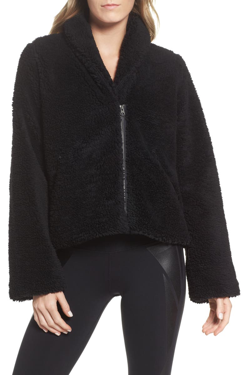 Alo Cozy Up Faux Fur Crop Jacket, Main, color, 