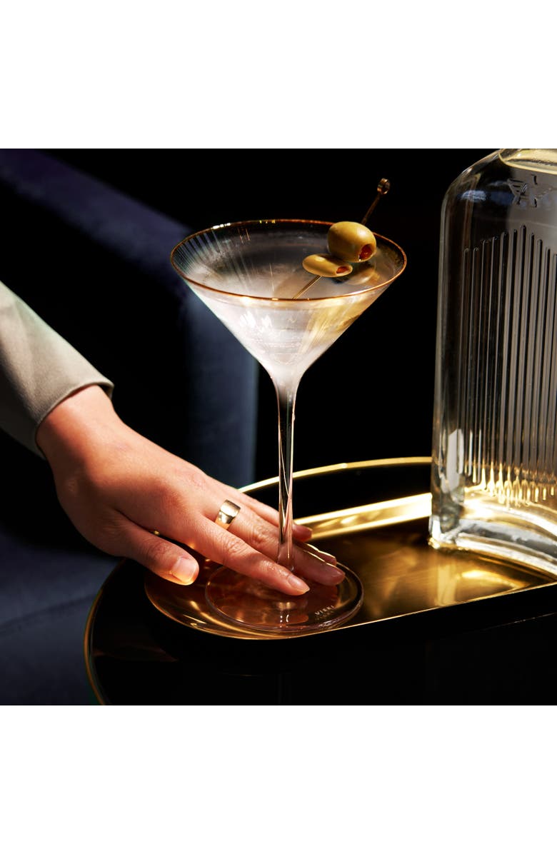 Viski Meridian Crystal Martini Glasses Set of 2, Alternate, color, Clear