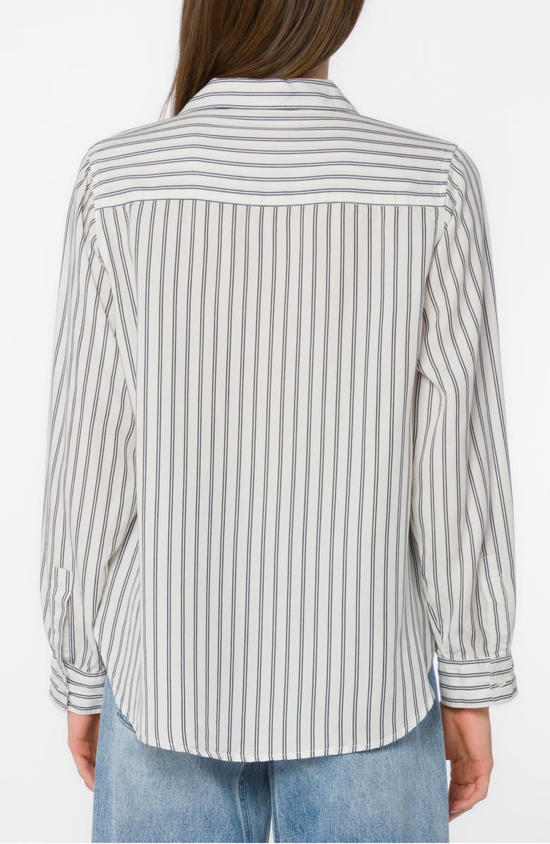 VELVET HEART Talma Roll Tab Sleeve Button-Up Shirt, Alternate, color, Mood Indigo Stripe