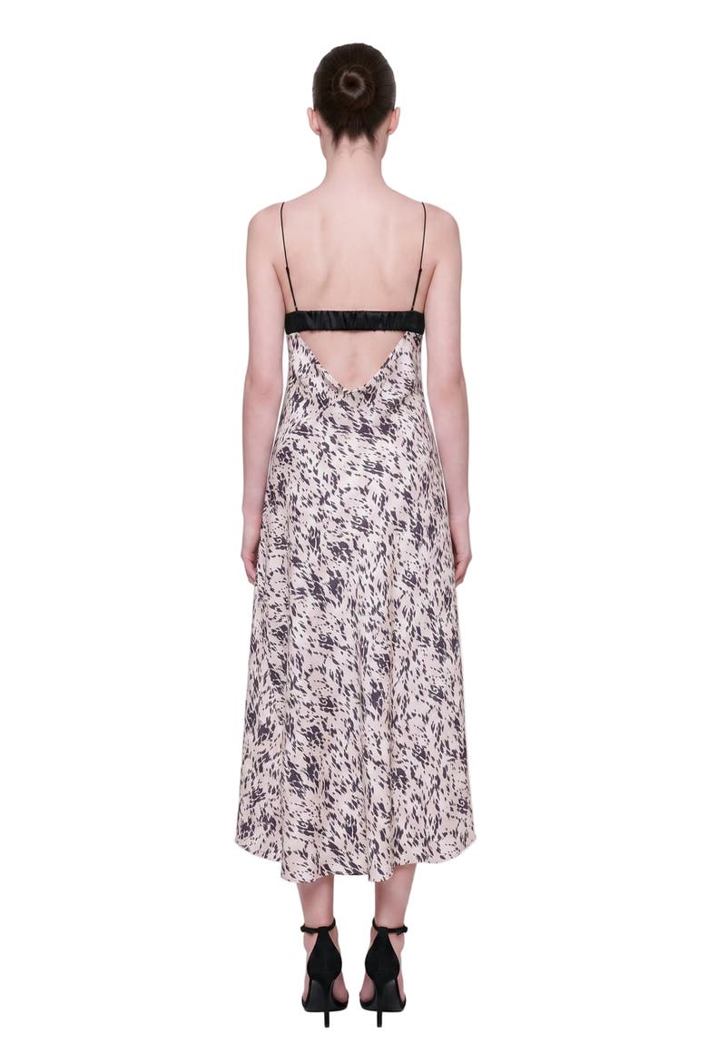 The Party Edit Asymmetric Satin Dress, Alternate, color, Beige