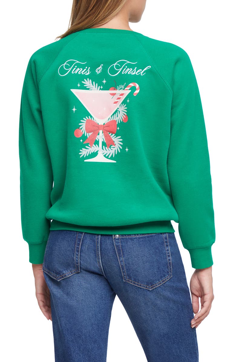 Wildfox Keely Tini's & Tinsel Sweatshirt, Alternate, color, Jolly Green