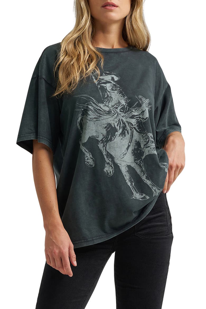 Western Graphic T-Shirt, Main, color, JET BLACK