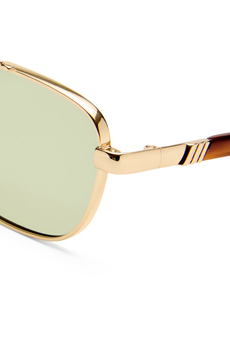 Le Specs Le Mimi 57mm Aviator Sunglasses, Alternate, color, Gold / Moss Mono