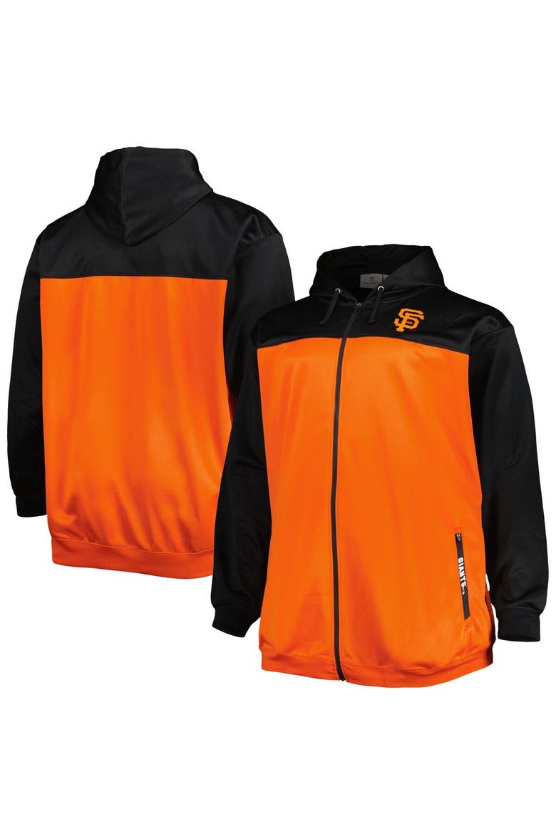 Men's Black/Orange San Francisco Giants Big & Tall Yoke Full-Zip Hoodie, Main, color, Black