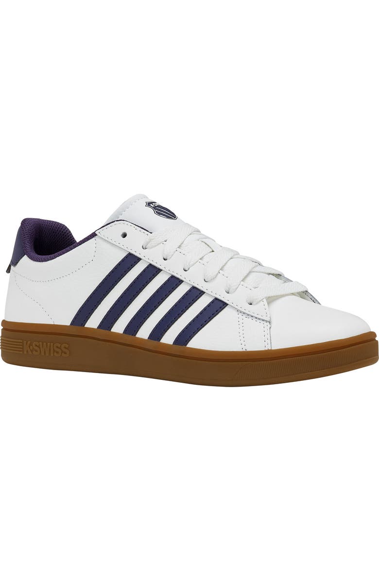 K-Swiss Court Tiebreak II Sneaker, Main, color, White/ Naval Academy/ Gum