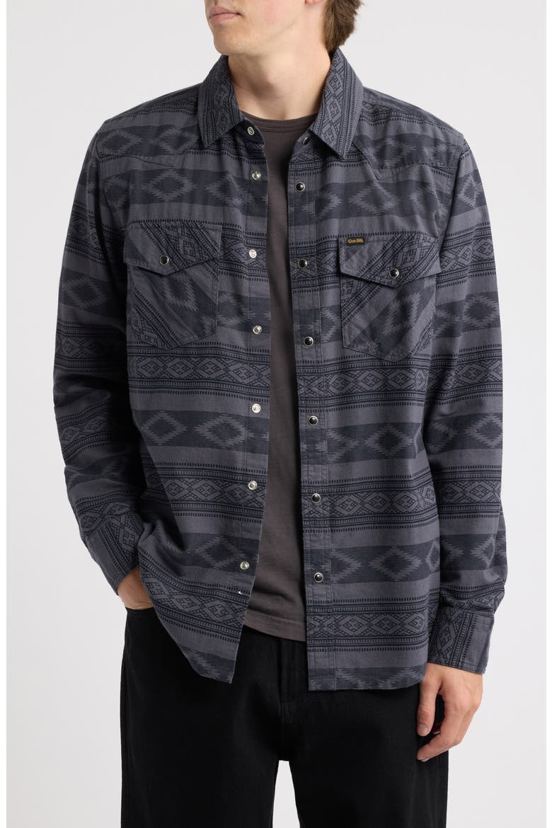 Austin Print Snap-Up Shirt, Main, color, INDIGO