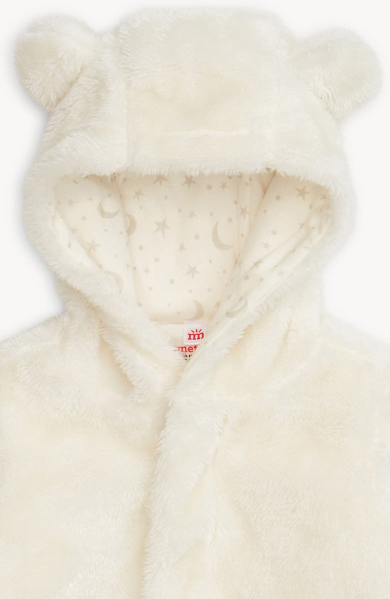 Magnetic Me Minky Faux Fur Bear Hooded Footie Suit, Alternate, color, White