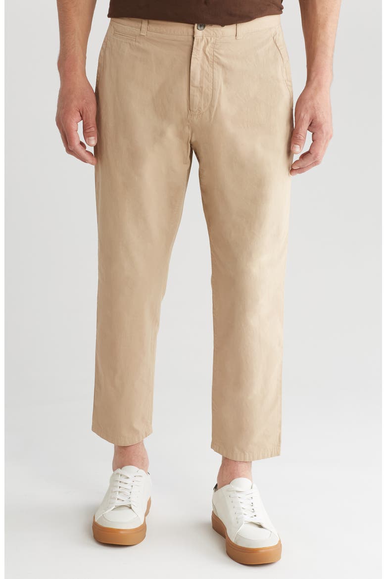 Beck Crop Peached Cotton Pants, Main, color, MINK