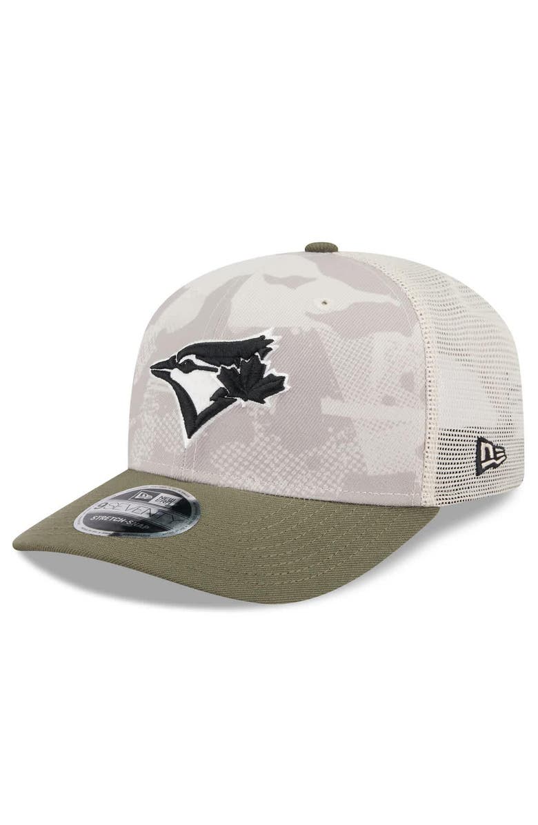 New Era Men's New Era Light Beige/Olive Toronto Blue Jays 2025 Armed Forces Day 9SEVENTY Stretch-Snap Hat, Alternate, color, Light Beige